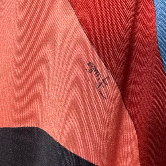 Beautiful Emilio Pucci Multicolor Geometric Long Sleeve Silk Dress EUC - Picture 8 of 10